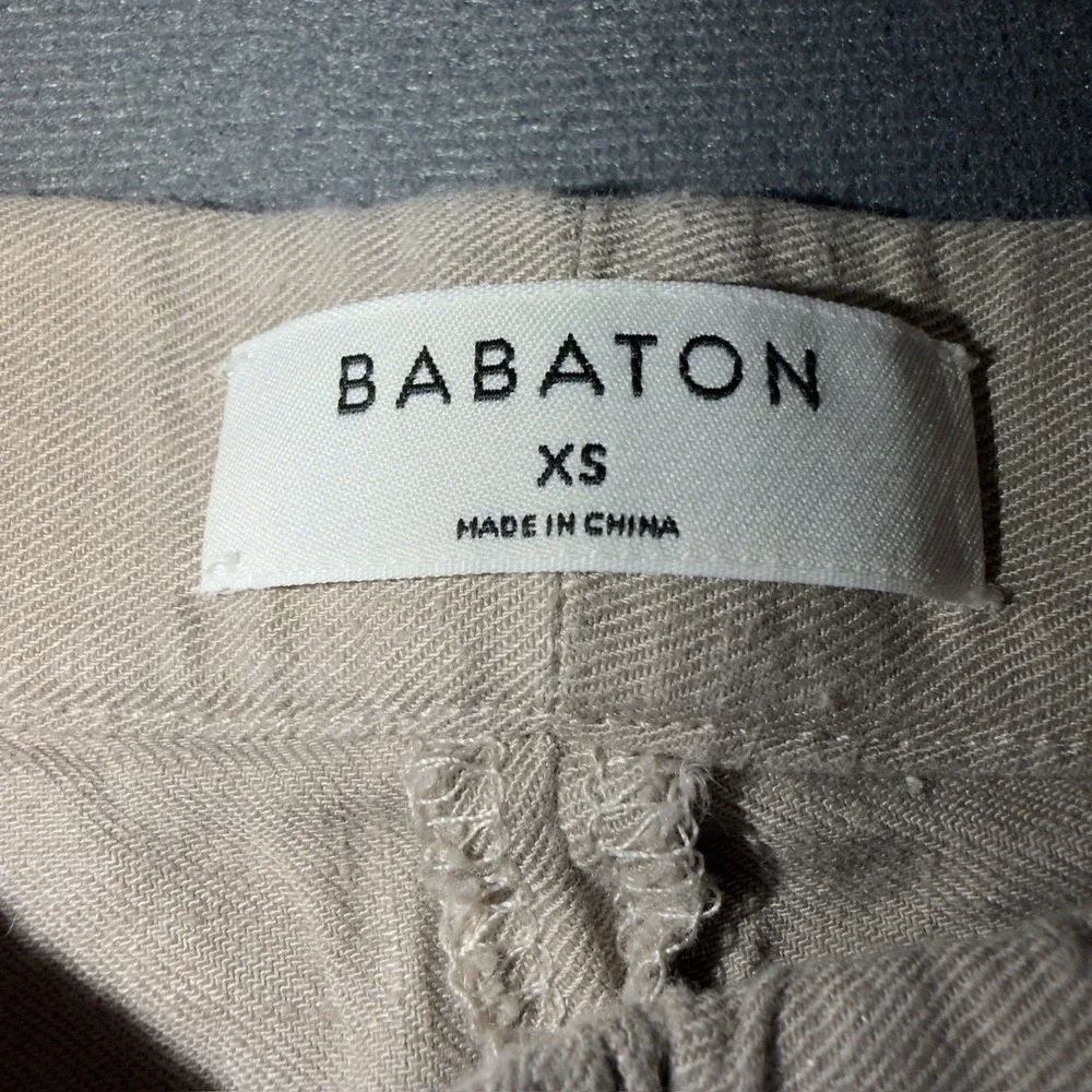 Babaton Womens Beige Linen Blend Elastic Waist Jogger Pants XS CLN1-6441-29